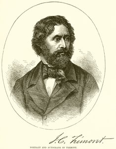 Portrait and autograph of Fremont by English School