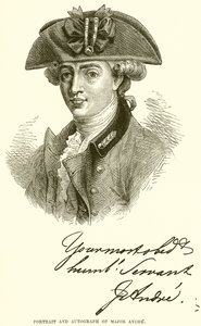 Portrait and autograph of Major Andre by English School