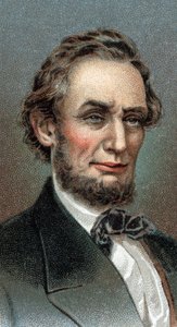 Portrait of Abraham Lincoln (1809-1865) (detail) by English School