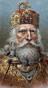 Portrait of Charlemagne (742-814), King of the Franks - From series Leaders of Men - Chromolithography - English School, 20th century by English School