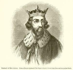 Portrait of King Alfred by English School