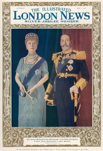 Portrait of King George V (1865-1936) and Queen Mary (1867-1953) from The Illustrated London News, 4th May 1935 by English School