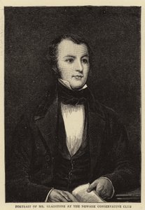 Portrait of Mr. Gladstone at the Newark Conservative Club by English School
