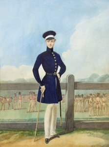 Portrait of a British Officer in undress frock coat and forage cap
