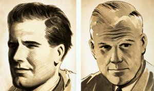 Portraits of Commander Guy Gibson and Dr Barnes Wallis by English School