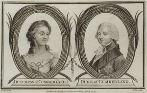 Portraits of the Duchess and Duke of Cumberland by English School
