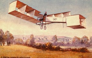 Postcard depicting the Santos-Dumont 14-bis aeroplane, c. 1910 by English School