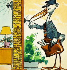 Postman stork rings the bell by English School