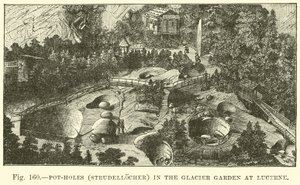 Pot-holes in the Glacier Garden at Lucerne by English School
