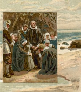Prayers of the Pilgrim Fathers by English School