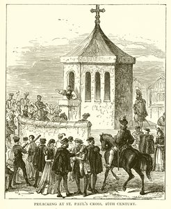 Preaching at St. Pauls Cross, 16th Century by English School