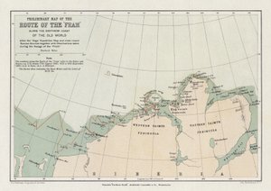 Preliminary map of the route of the Fram along the northern coast of the old world