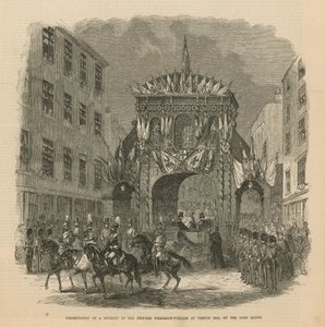 Presentation of a Bouquet to the Princess Frederick William at Temple Bar by English School