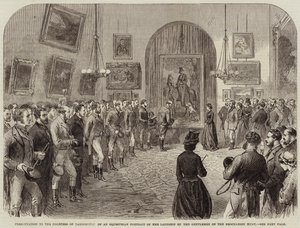 Presentation to the Countess of Yarborough of an Equestrian Portrait of Her Ladyship by the Gentlemen of the Brocklesby Hunt by English School