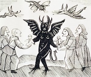 Presenting Children to the Devil, from The Witch of the Woodlands by English School