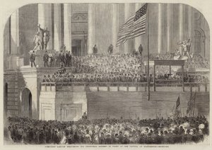 President Lincoln delivering his inaugural address by English School
