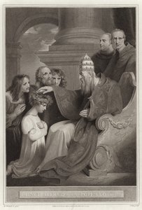 Prince Alfred before Pope Leo III by English School