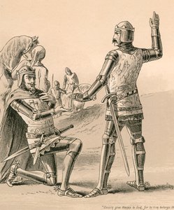 Prince Edward, the Black Prince, and Don Pedro by English School
