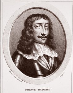 Prince Rupert, from an ancient engraving, engraved by de Ducarme by English School