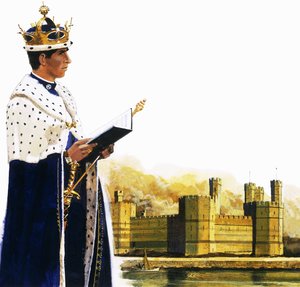 Prince of Wales in Front of Caernarvon Castle