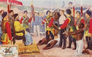 Private Mayse of the Buffs Refuses to Bow Down Before the Chinese Mandana by English School