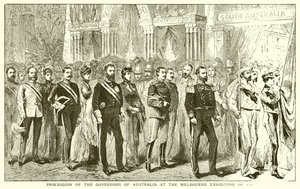 Procession of the Governors of Australia at the Melbourne Exhibition of 1888 by English School