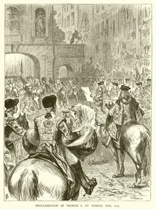 Proclamation of George I at Temple Bar, 1714 by English School