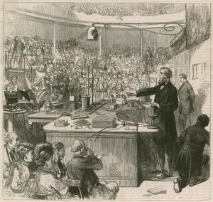 Professor Tyndall lecturing at the Royal Institution, 1870