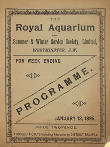 Programme for The Royal Aquarium by English School