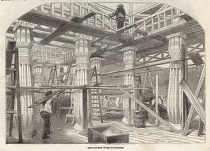 Progress of the Crystal Palace: The Egyptian Court in Progress by English School