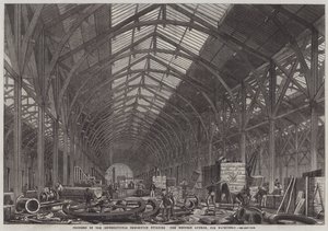 Progress of the International Exhibition Building, the Western Annexe, for Machinery