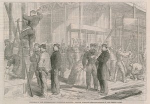 French workmen erecting stands in the French Court by English School