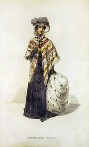 Promenade dress, fashion plate from Ackermann