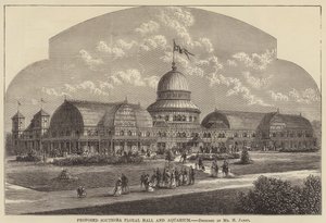 Proposed Southsea Floral Hall and Aquarium (engraving) by English School