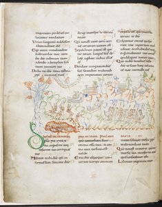Psalm 6 from the Harley Psalter by English School