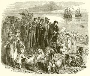 Puritans Embarking for the Colonies by English School