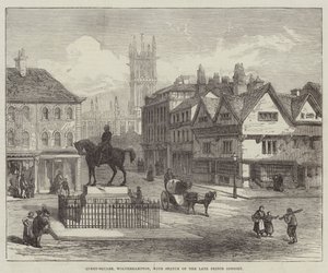 Queen-Square, Wolverhampton, with Statue of the late Prince Consort by English School