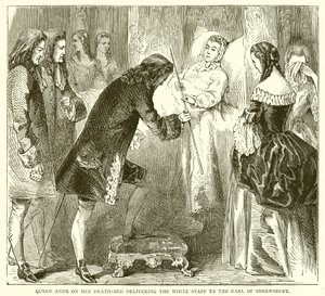 Queen Anne on her Death-Bed delivering the White Staff to the Earl of Shrewsbury by English School
