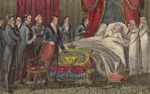 Queen Caroline on Her Deathbed, Brandenburg House, Hammersmith, London by English School