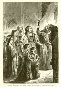 Queen Elizabeth Wydville taking Sanctuary at Westminster, 1471