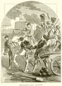 Queen Elizabeth at Tilbury by English School