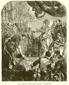 Queen Elizabeth Knighting Francis Drake by English School
