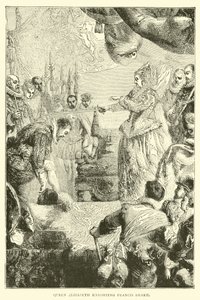 Queen Elizabeth Knighting Francis Drake