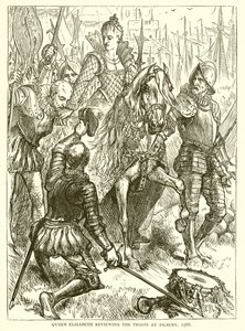 Queen Elizabeth reviewing the Troops at Tilbury, 1588 by English School
