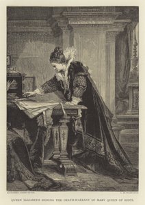 Queen Elizabeth Signing the Death-Warrant of Mary Queen of Scots by English School