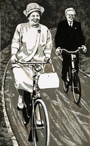 Queen Juliana of Holland on a Bicycle