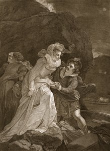 Queen Mary Escaping from Loch Leven Castle, Illustration from David Hume