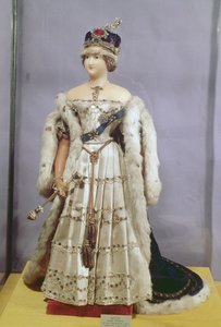 Queen Victoria doll dressed in her Coronation Robes by English School