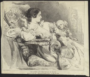 Queen Victoria and the Prince of Wales by English School