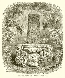 Quiche Idols and Altar at Copan by English School